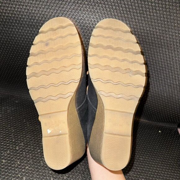 Sperry Top Sider Black Suede Laces Wedge Ankle Fashion Boots Women’s Size 8.5M - Picture 7 of 9